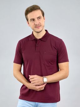 Monte Carlo - Wine Polo Collar Half Sleeve Tshirt