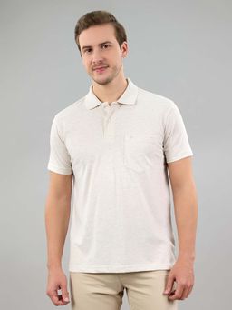 Monte Carlo - Off White Polo Collar Half Sleeve Tshirt