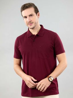 Monte Carlo - Maroon Polo Collar Half Sleeve Tshirt