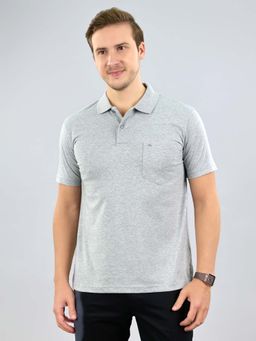 Monte Carlo - Grey Polo Collar Half Sleeve Tshirt