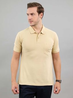 Monte Carlo - Beige Polo Collar Half Sleeve Tshirt