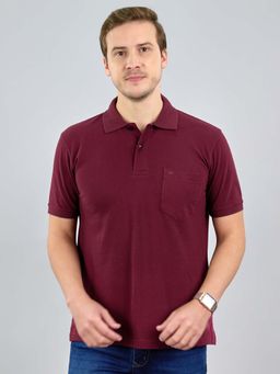 Monte Carlo - Wine Polo Collar Half Sleeve Tshirt
