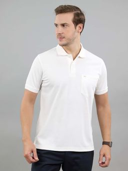 Monte Carlo - White Polo Collar Half Sleeve Tshirt