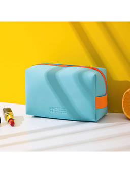 Cortina - Solid Makeup Accessories Bag Blue