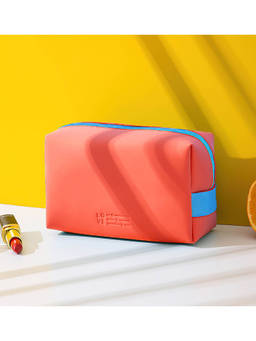 Cortina - Solid Makeup Accessories Bag Orange