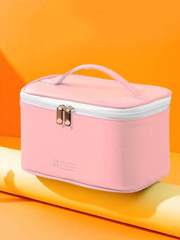Cortina - Solid Makeup Accessories Bag Pink