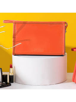 Cortina - Solid Makeup Accessories Pouch Orange