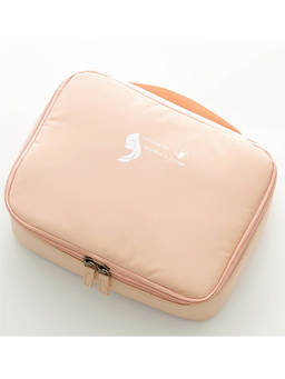 Cortina - Solid Makeup Accessories Bag Brown