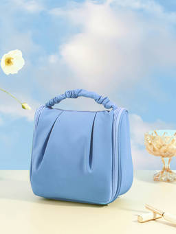 Cortina - Solid Makeup Accessories Bag Blue