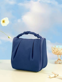 Cortina - Solid Makeup Accessories Bag Blue