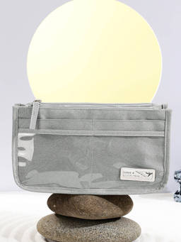 Cortina - Solid Makeup Accessories Bag Grey