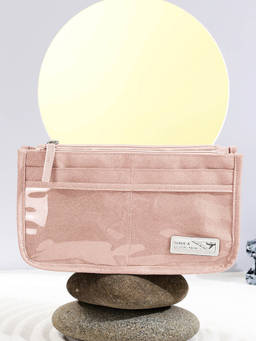 Cortina - Solid Makeup Accessories Bag Pink