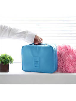 Cortina - Nylon Makeup Accessories Storage Bags Blue
