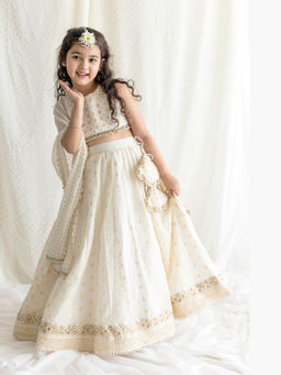 Chotibuti - Ivory Embroidered Lehnga Set