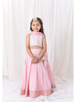 Chotibuti - Pink Embroidered Lehnga Set