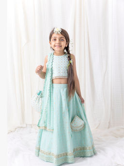 Chotibuti - Blue Embroidered Lehnga Set