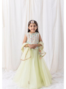Chotibuti - Green Organza Embroidered Lehnga Set