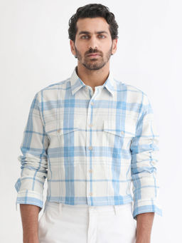 Rare Rabbit - Bern Primary Blue Casual Shirt