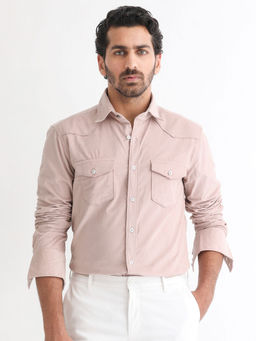 Rare Rabbit - Halle Dusky Peach Casual Shirt