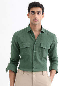 Rare Rabbit - Lang Dark Green Casual Shirt