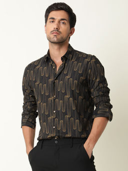 Rare Rabbit - Marshy Primary Black Casual Shirt