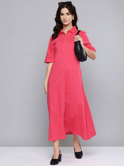 Scoup - Solid Rayon Shirt Dress