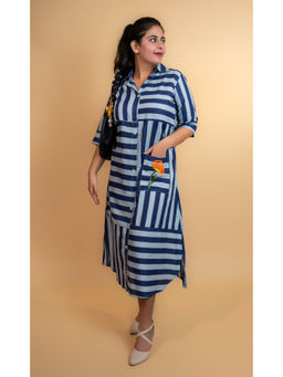 KARIGAR - Ocean Petal Shirt Dress