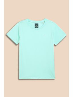 Allen Solly - Boys Light Blue Solid Crew Neck T-Shirt