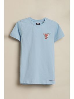 Allen Solly - Boys Light Blue Graphic Print Crew Neck T-Shirt