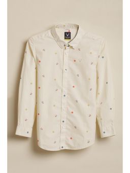 Allen Solly - Boys Beige Print Casual Shirt