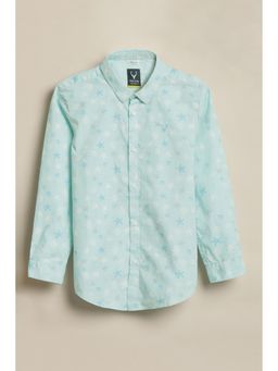 Allen Solly - Boys Light Blue Print Casual Shirt