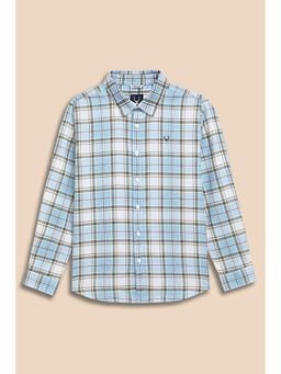 Allen Solly - Boys Light Blue Check Casual Shirt