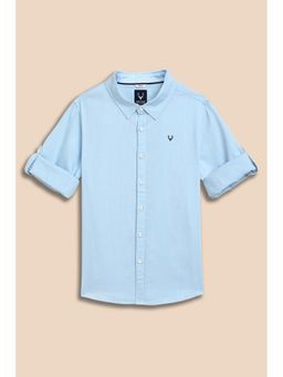 Allen Solly - Boys Light Blue Solid Casual Shirt