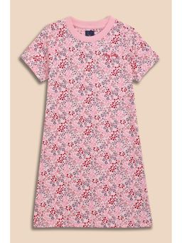 Allen Solly - Girls Pink Print Casual Dress