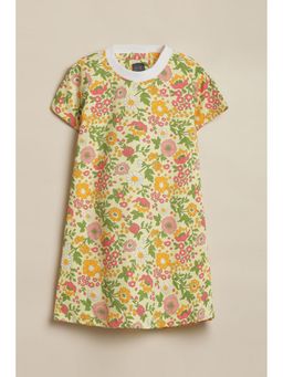 Allen Solly - Girls Yellow Print Casual Dress