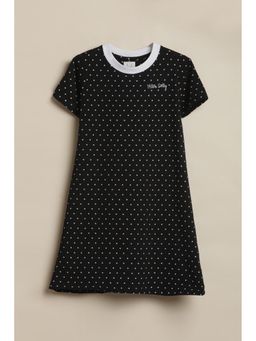 Allen Solly - Girls Black Dots Casual Dress