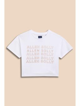 Allen Solly - Girls White Graphic Print Casual T-Shirt