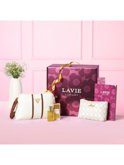 Lavie Luxe - Roselle Bloom Women Handbag Giftset-White (Medium)