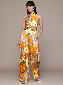 Label Ritu Kumar - Yellow Janis Floral Jumpsuit