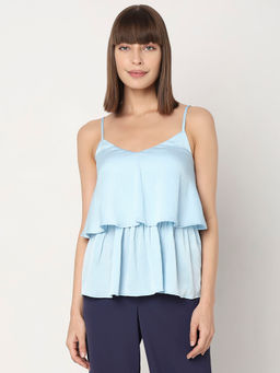 VERO MODA - Blue Strappy Layered Top