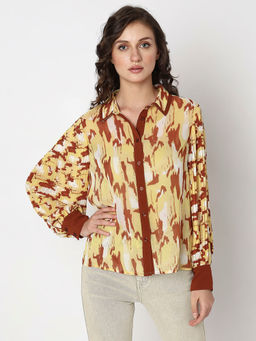 VERO MODA - Yellow Abstract Print Shirt