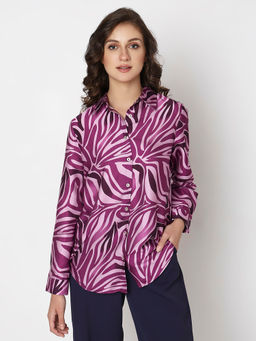 VERO MODA - Purple Animal Print Shirt