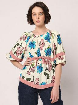 VERO MODA - Cream Floral Print Top (Set of 2)