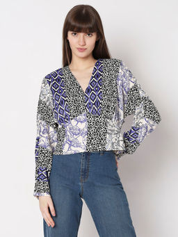 VERO MODA - Blue Animal Print Top