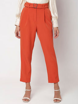 VERO MODA - Orange High Rise Slim Fit Pants (Set of 2)