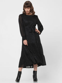 VERO MODA - Black Textured Midi Dress (Set of 2)
