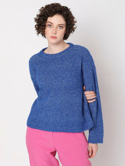 VERO MODA - Blue Full Sleeves Pullover
