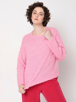 VERO MODA - Pink Full Sleeves Pullover