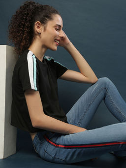 PINACOLADA - Black Women Stylish Casual Crop Top