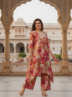 FASHOR - Multi-Color Floral Printed Kurta with Palazzo
